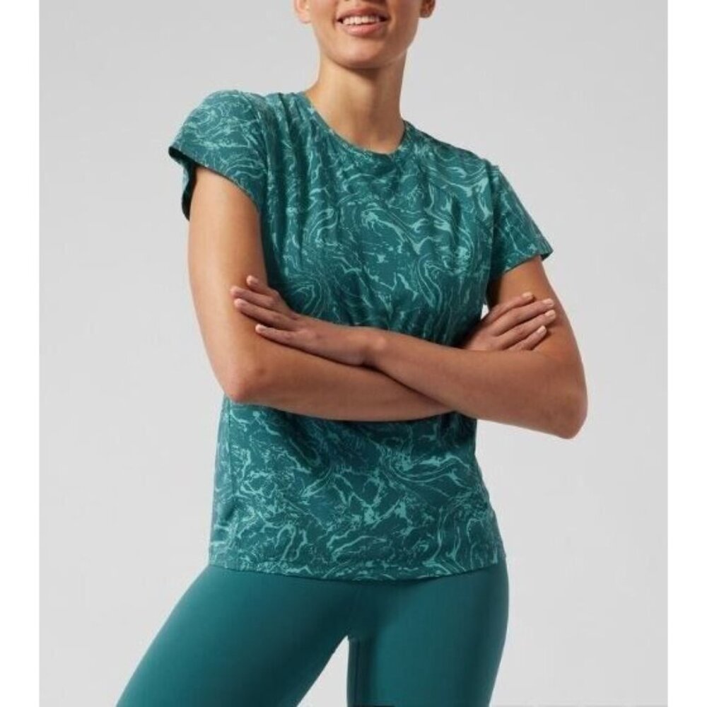 Athleta Ultimate Train Tee Teal Short Sleeve Tee